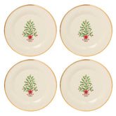 Holiday Tree Accent Plates; Set Of 4